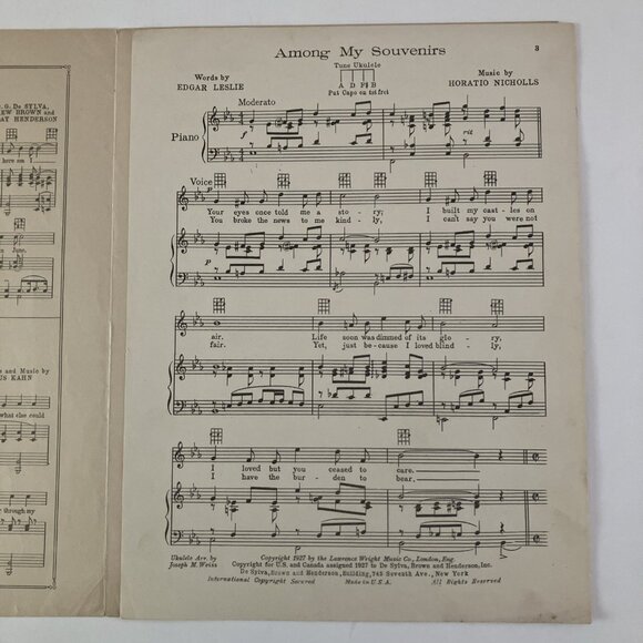 1920s Vintage Sheet Music Among My Souvenirs Canadian Capers Charley My Boy - Picture 11 of 16